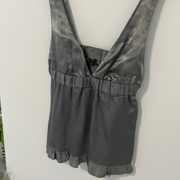 NEW Forever 21 Gray Silky Babydoll Tank Size Small - Picture 2 of 6